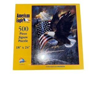 SunsOut American Eagle 500 Piece Jigsaw Puzzle Patriotic Bald Eagle 18x24 NIB